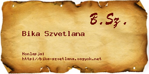Bika Szvetlana névjegykártya